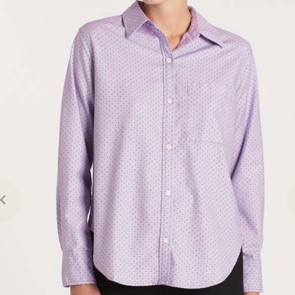 NWT Current Elliott Shirt Orchid polka dot Size 3 (La… - Picture 1 of 7
